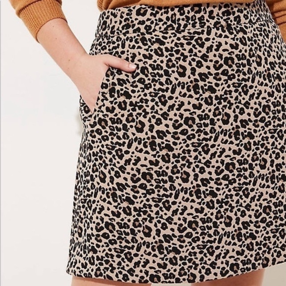 Loft Leopard Print Skirt